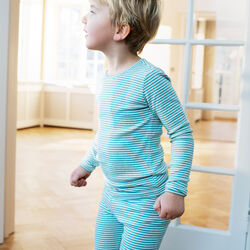 Slim Tee Stripe, nile/offwhite, Serendipity