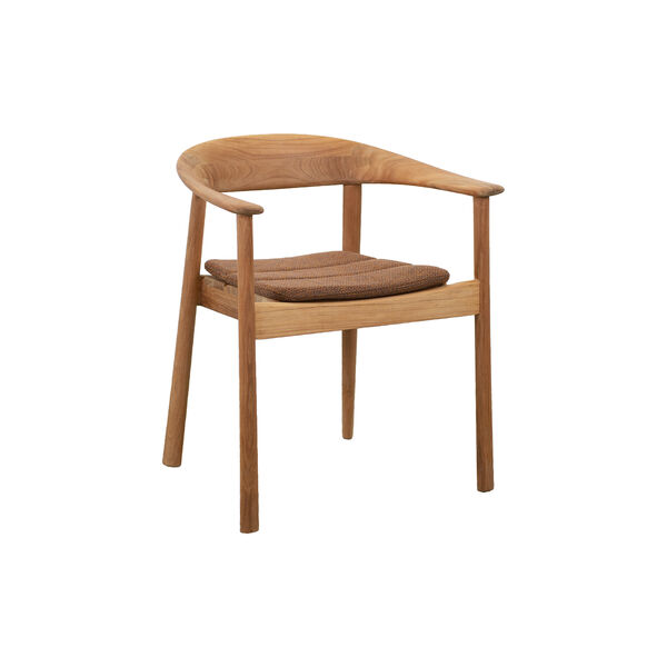 Majestic stol med arml&aelig;n s&aelig;dehynde, umber brown, Cane-line