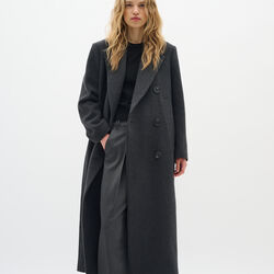 YunahIW Long Coat, dark grey melange, InWear