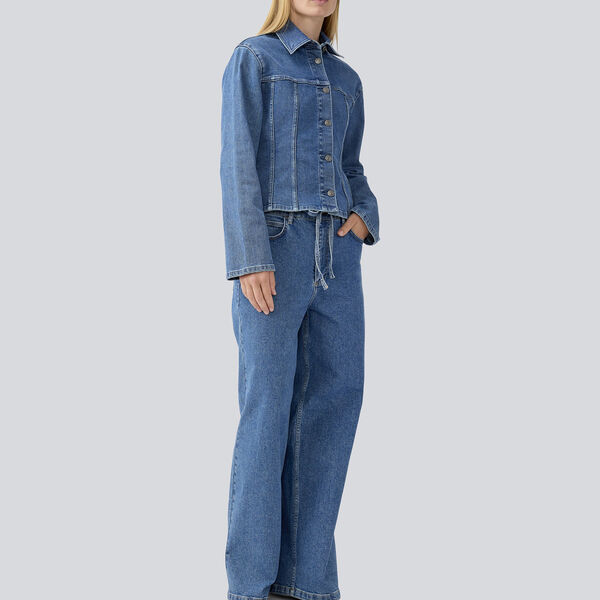 IsoldeMD solid pants, distressed blue, Modström