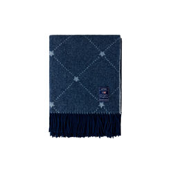 Icons Signature Star Recycled Wool Throw, navy/white, Lexington