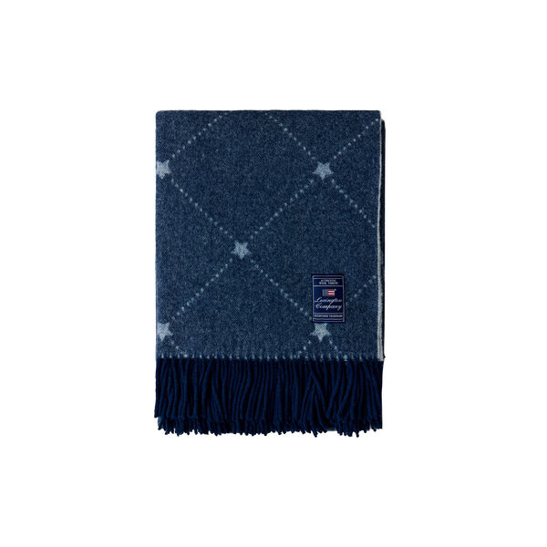 Icons Signature Star Recycled Wool Throw, navy/white, Lexington