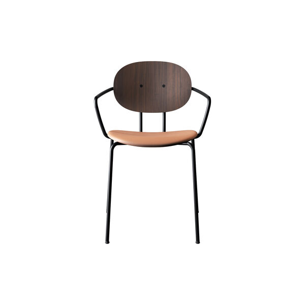 PIET HEIN Chair with Arms, oiled walnut/Silk Cognac, Sibast Furniture