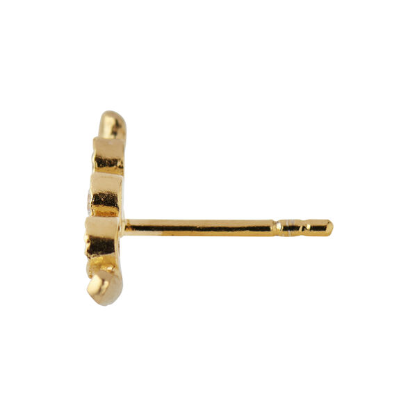 Flow Earring with Three Stones Single, gold Flow Earring with Three Stones Single, gold, Stine A Jewelry