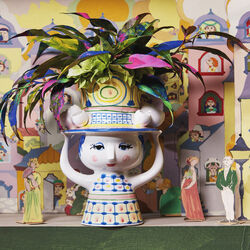 Lady with Hat vase, bl&aring;, Bj&oslash;rn Wiinblad