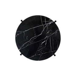 TS Side Table Round, black marquina marble/black, GUBI
