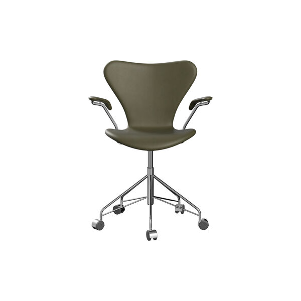 Serie 7&trade; 3117 fuldpolstret kontorstol, Essential moss green, Fritz Hansen