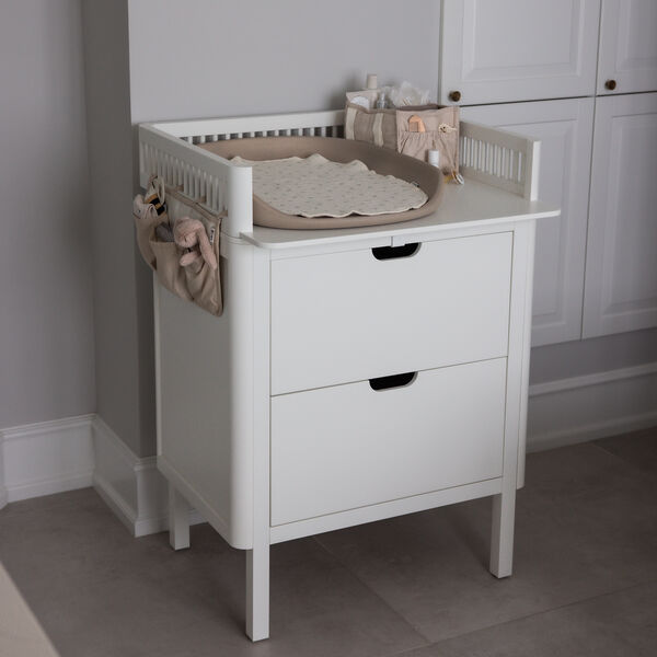 Pusleopbevaringskurv m/ hanke, morning beige, Sebra