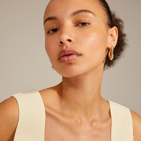LOULIA Wavy &Oslash;reringe, gold plated, Pilgrim