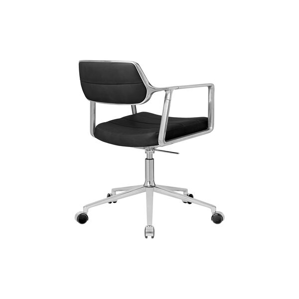 VIPP453 Swivel+ Chair with Castors, black/polished aluminium, Vipp