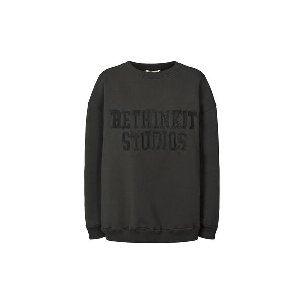 Sweat Shirt Logo, almost black, Rethinkit