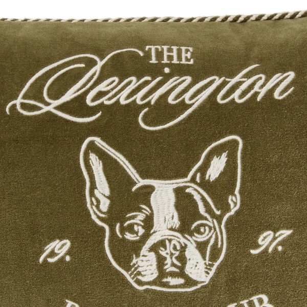 Boston Club Velvet Pillow | Olive/Lt Beige | Pyntepude, Lexington