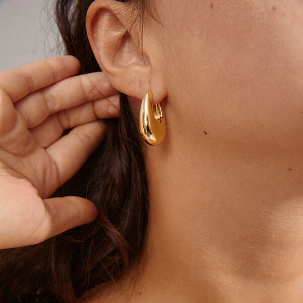 AUTUMN Chunky Retro &Oslash;reringe, gold plated, Pilgrim