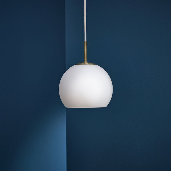 Ball Glass Pendant, opal white, FRANDSEN