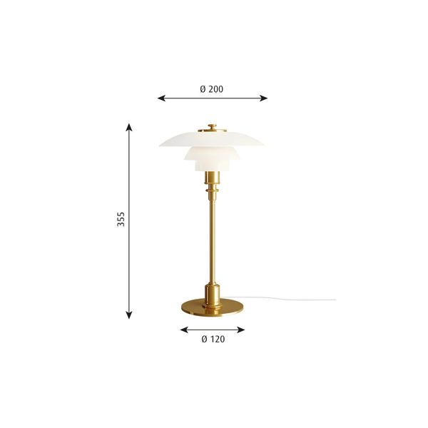 PH 2/1 bordlampe, brass PH 2/1 bordlampe, brass, Louis Poulsen