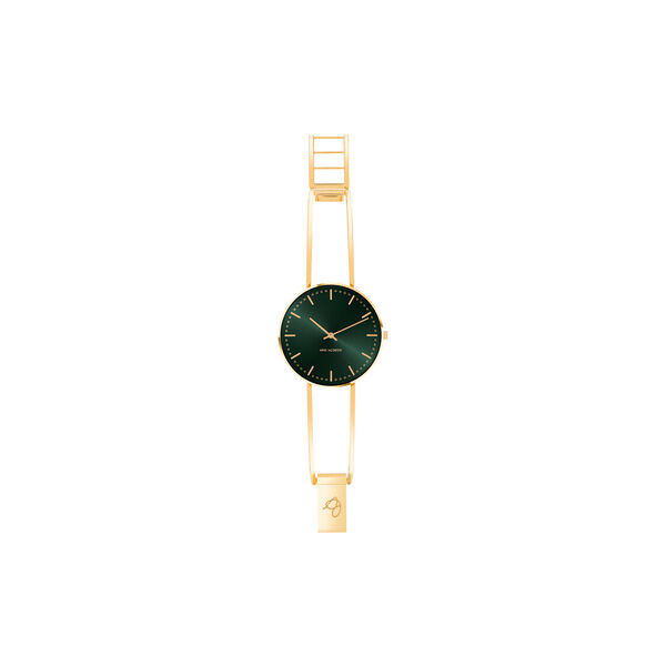 City Hall Evergreen Bangle armb&aring;ndsur, green/gold/gold, Arne Jacobsen Watches