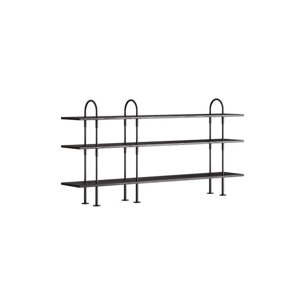 Keen Shelving, black brass/ash veneer, GUBI