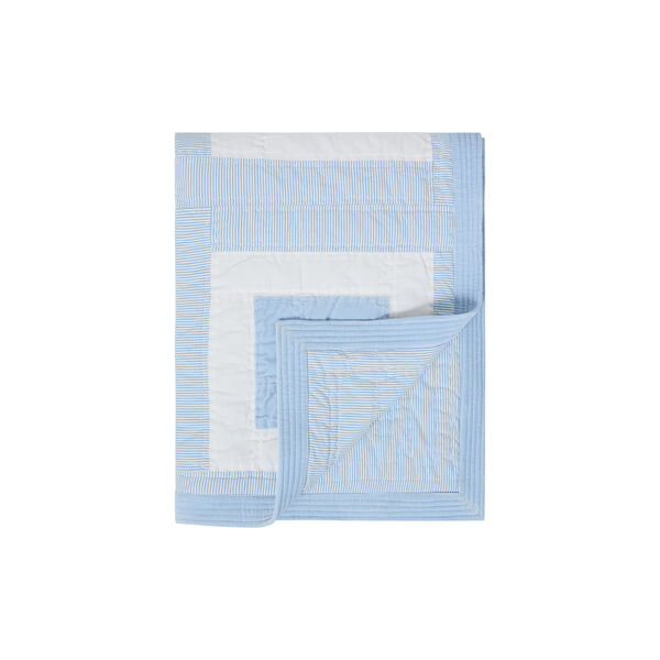 Quilted Patchwork Bedspread, blue/white, Lexington