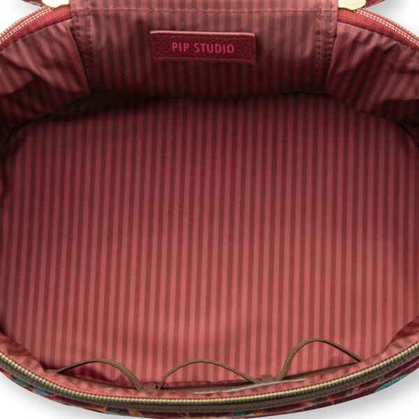 Cleo Toiletry Bag FloraBangelore, dark pink, Pip Studio