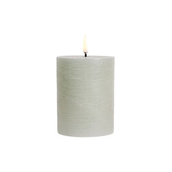 LED Pillar Candle 10 cm, dusty green, Uyuni Lighting
