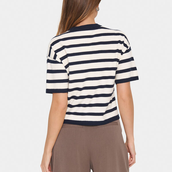 LikamSZ Striped Pullover, winter white nightsky stripe, Saint Tropez