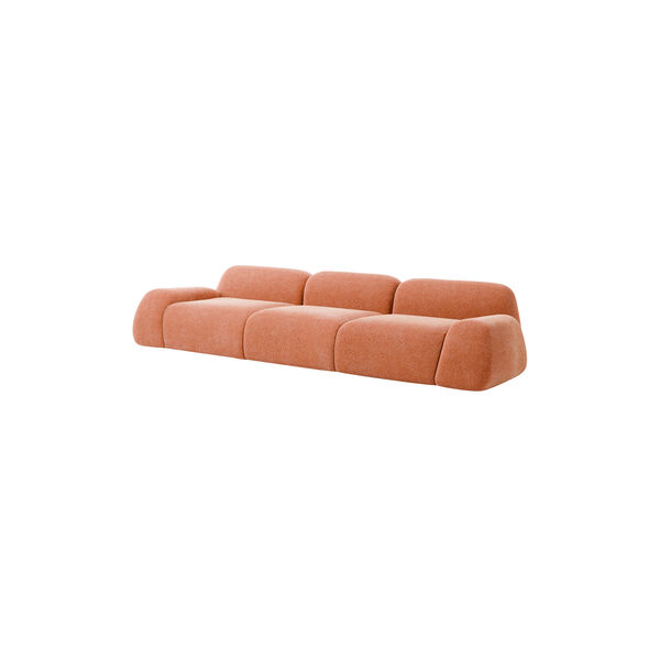 Wolke 4-seater Modular Sofa, velvety woven terracotta, Westwing Collection