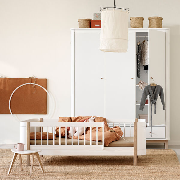 Wood Mini+ juniorseng 68x162 cm, hvid/eg, Oliver Furniture