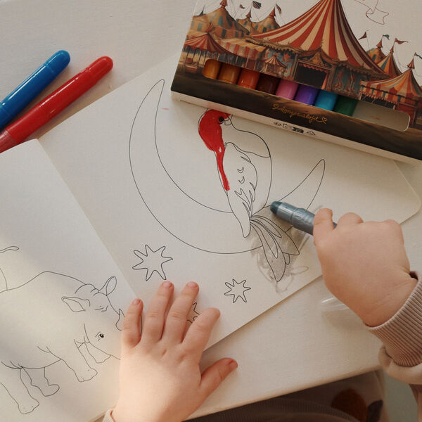 Gel Crayons & Drawing Pad, multi, Konges Sl&oslash;jd