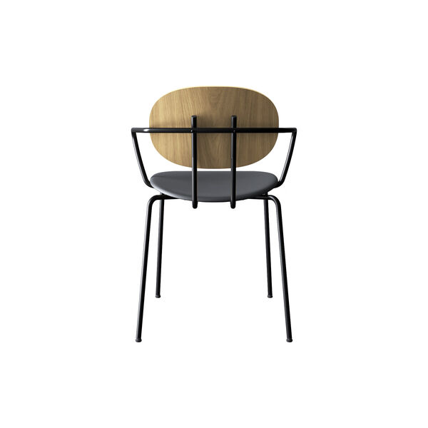 PIET HEIN Chair with Arms, hvidpigmenteret eg//Solid Black 509 PIET HEIN Chair with Arms, hvidpigmenteret eg//Solid Black 509, Sibast Furniture