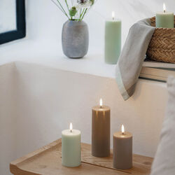 LED Pillar Candle 15 cm, sandstone, Uyuni Lighting