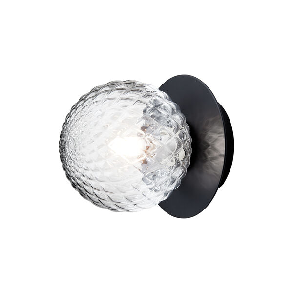 Liila 1 Small Wall Lamp, black/optic clear, Nuura