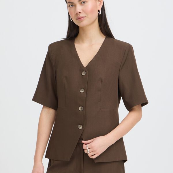 IHFAVA SS Blazer, slate black melange, ICHI