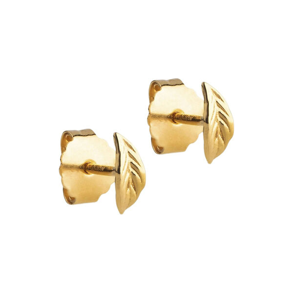Organic&nbsp;Leaf Studs, forgyldt, ENAMEL Copenhagen