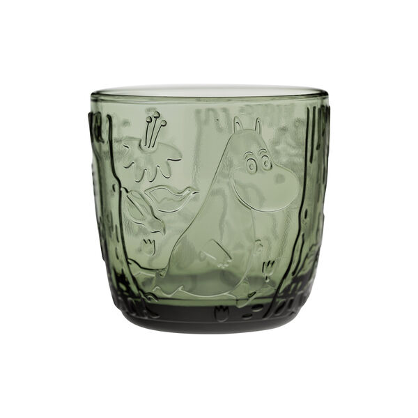 Mumi drikkeglas 28 cl 2 stk., pine green, Moomin Arabia