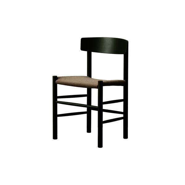 J39 Mogensen s&aelig;depolstret stol, khaki green/natur kanvas, Fredericia Furniture