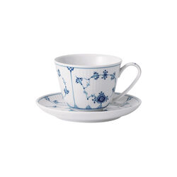 Musselmalet Riflet kop med underkop 24 cl, Royal Copenhagen