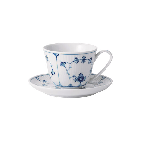 Musselmalet Riflet kop med underkop 24 cl Musselmalet Riflet kop med underkop 24 cl, Royal Copenhagen