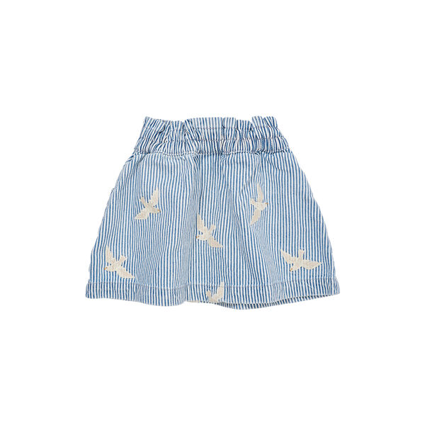 Y/D Twill Skirt w. Embroirdey, denim blue stripe Y/D Twill Skirt w. Embroirdey, denim blue stripe, Copenhagen Colors Organics