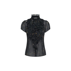 LiljaSZ Crinkle SS Shirt, black washed dandelions, Saint Tropez