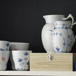 Blå Mega Riflet kande 90 cl, Royal Copenhagen