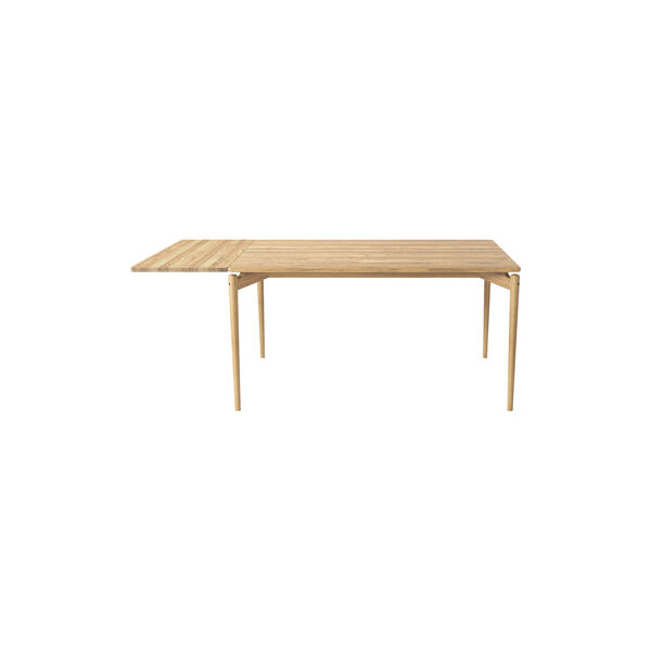 PURE spisebord L140 inkl. 1 till&aelig;gsplade, hvidolieret eg, Bruunmunch Furniture