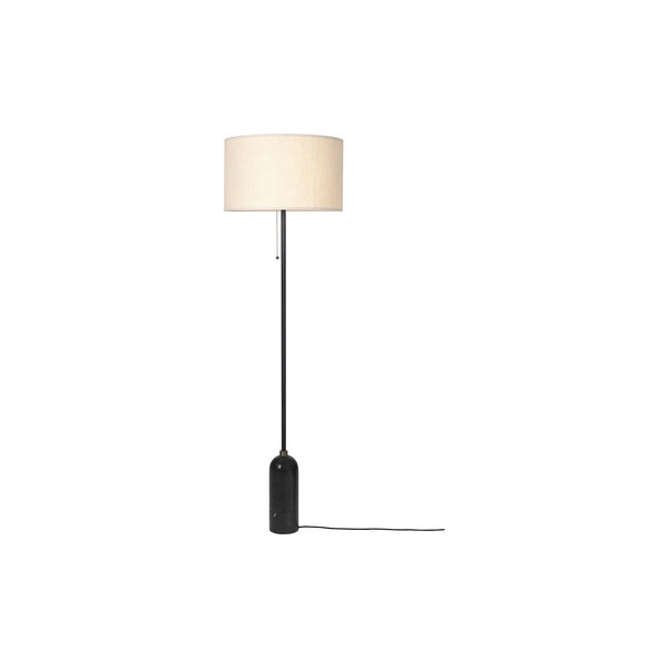 Gravity Floor Lamp, black marble/canvas, GUBI