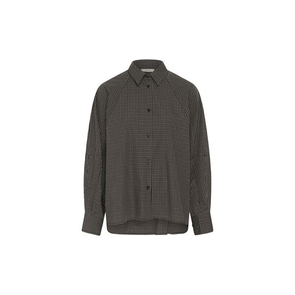 MillesIW Loose Shirt, black graphic check, InWear
