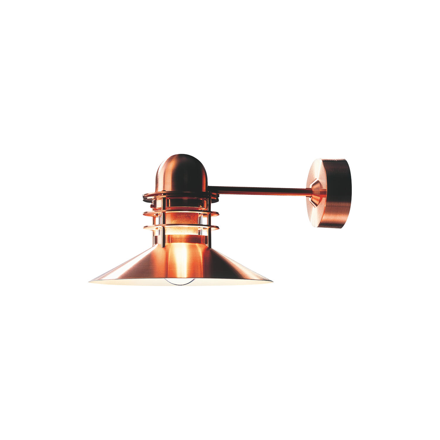 Nyhavn Udendørs Væglampe, Brushed Copper.