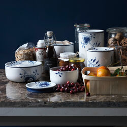 Blå Mega Riflet opbevaringskrukke 33 cl, Royal Copenhagen