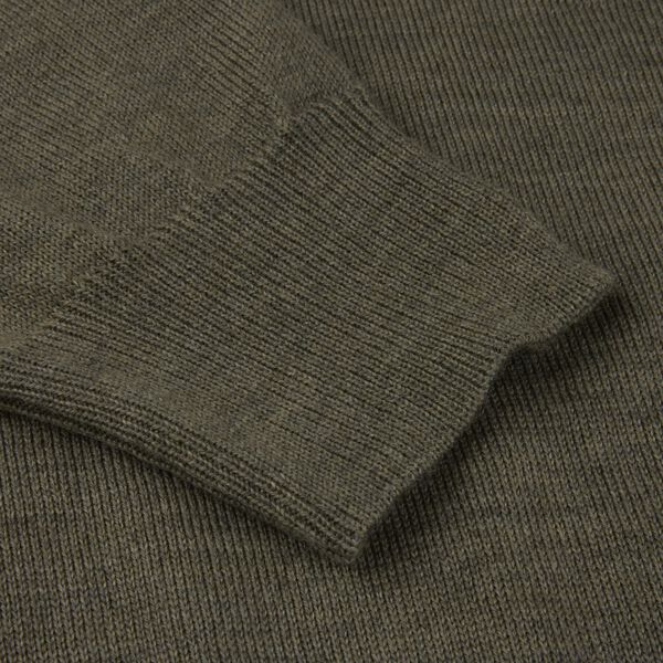 Sweater Knitted Crew Neck With Patch Merino Wool, green, Stenströms