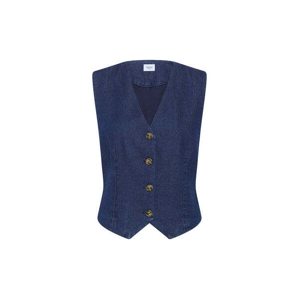 JaclynSZ Vest, dark blue denim, Saint Tropez