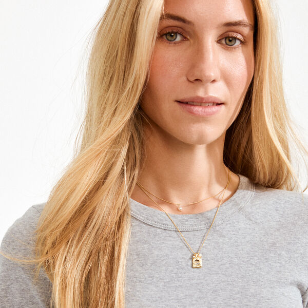 FIRE halsk&aelig;de 2-i-1 s&aelig;t, guldbelagt, Pilgrim