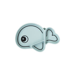 Wally Silikone Stick & Stay tallerken, blå, Done by Deer