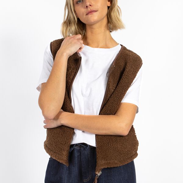CC Heart JAMIE fleece vest, chocolate brown, Coster Copenhagen